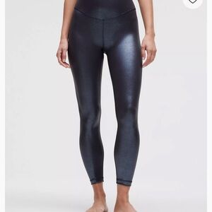 Lululemon Wunder Under SmoothCover 25" Leggings Size 4 Radiate Foil Dark Blue